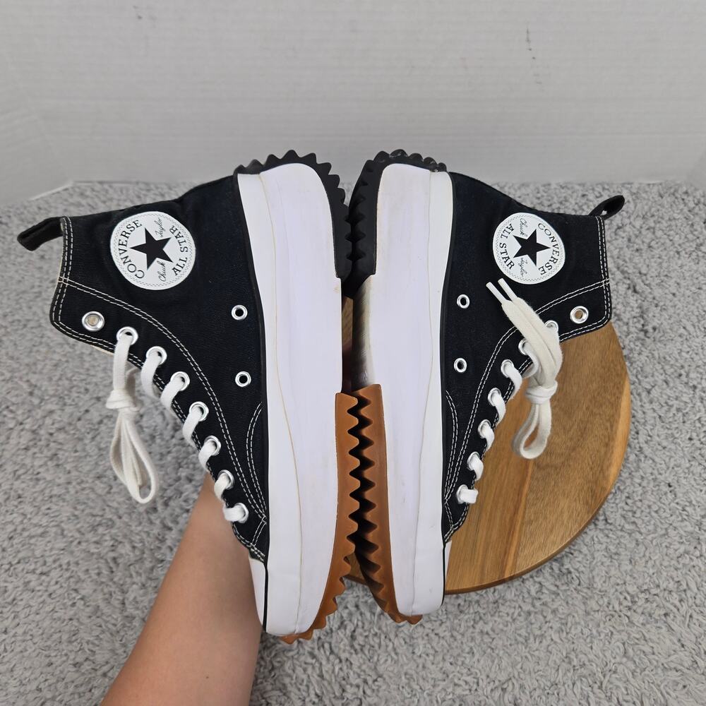 Converse Womens 9 Chuck Taylor Run Star Hike Hi Black White Y2K Daily Sneaker - Picture 9 of 14